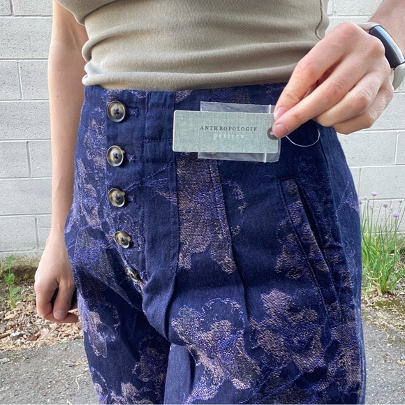 NWT Pilcro & Letterpress Floral Wide Leg Pants - Picture 10 of 10